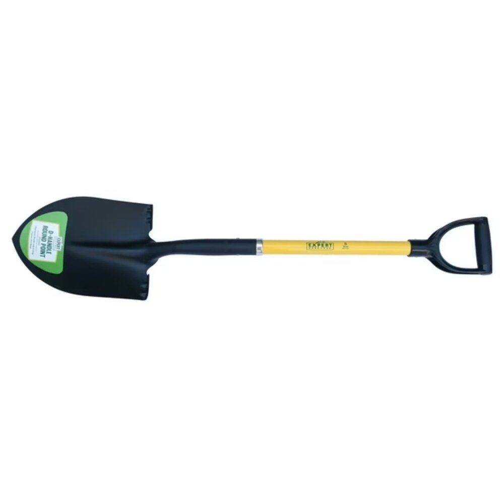 27" Expert Gardener Utility Shovel Fiberglass Handle W/D-Grip Carbon Steel Head